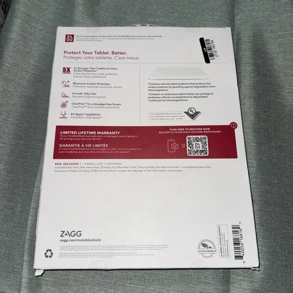 Zagg InvisibleShield Glass Elite Screen Protector For iPad (10th Gen) 5X Stronge